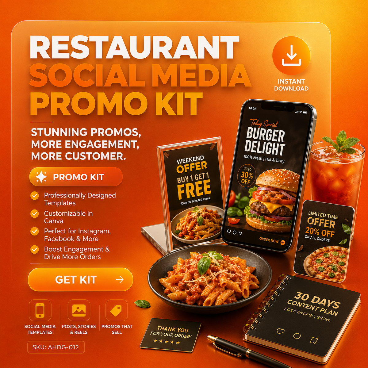 Restaurant Social Media Promo Kit