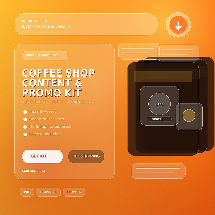 Coffee Shop Content and Promo Kit